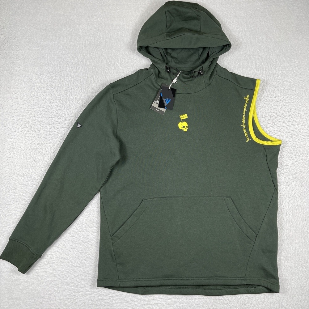 Levelwear Shift Hoodie Mens XL Forest Green Veteran Amputee Golf Single Sleeve